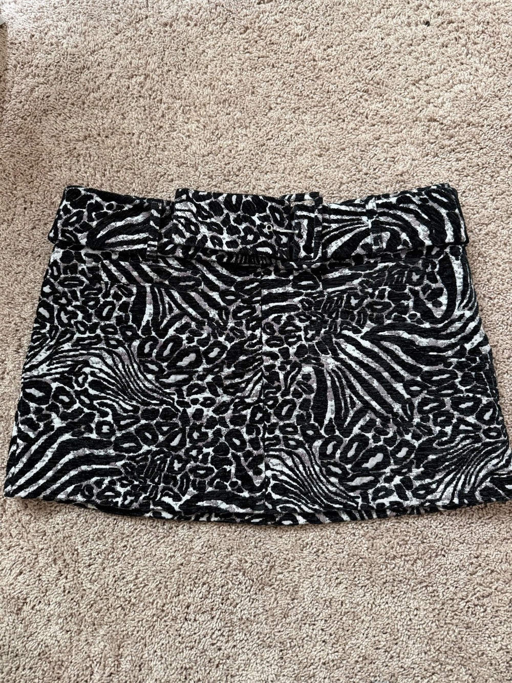 Maeve Anthropologie Animal Print Belted Micro Mini Skirt - XL